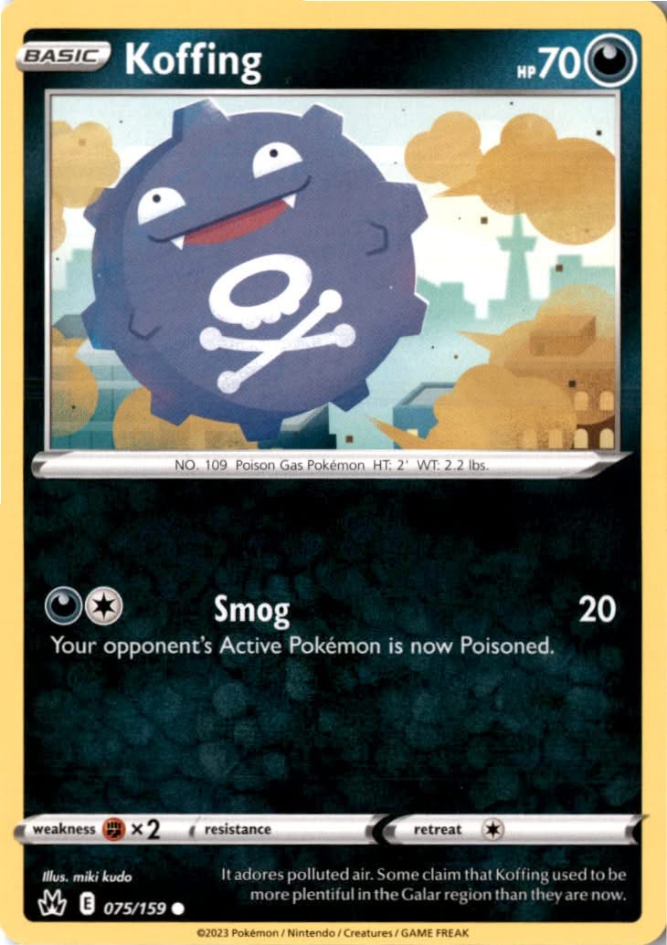 Koffing #075/159 - Crown Zenith - Pokemon - Common - Near Mint