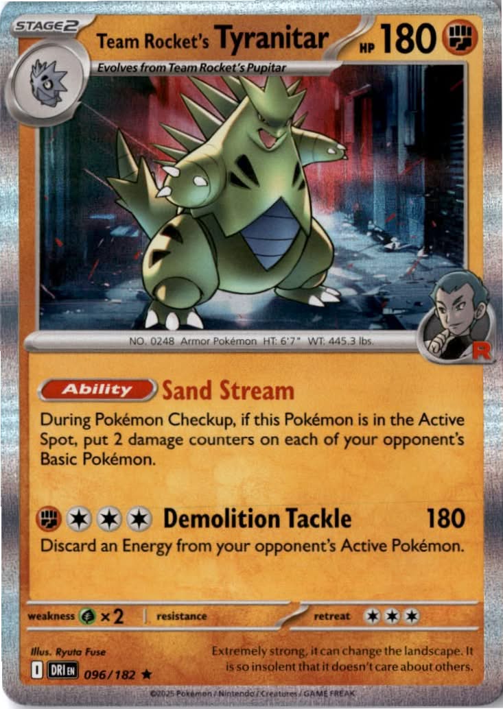 Team Rocket's Tyranitar #096/182 - Destined Rivals - Pokemon - Rare - Near Mint