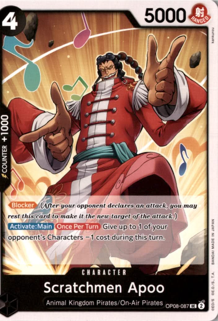 Scratchmen Apoo (Reprint) (PRB-02 Reprint) #OP08-087 - Premium Booster -The Best- Vol. 2 - One Piece Card Game - Uncommon - Near Mint