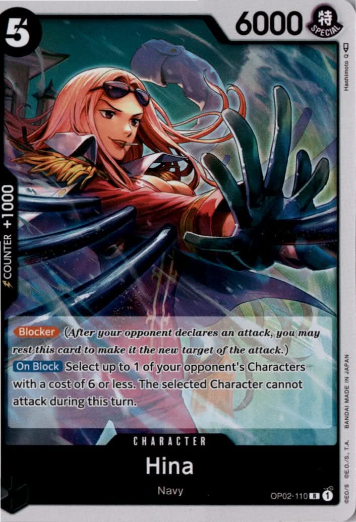 Hina #OP02-110 - Paramount War - One Piece Card Game - Rare - Near Mint