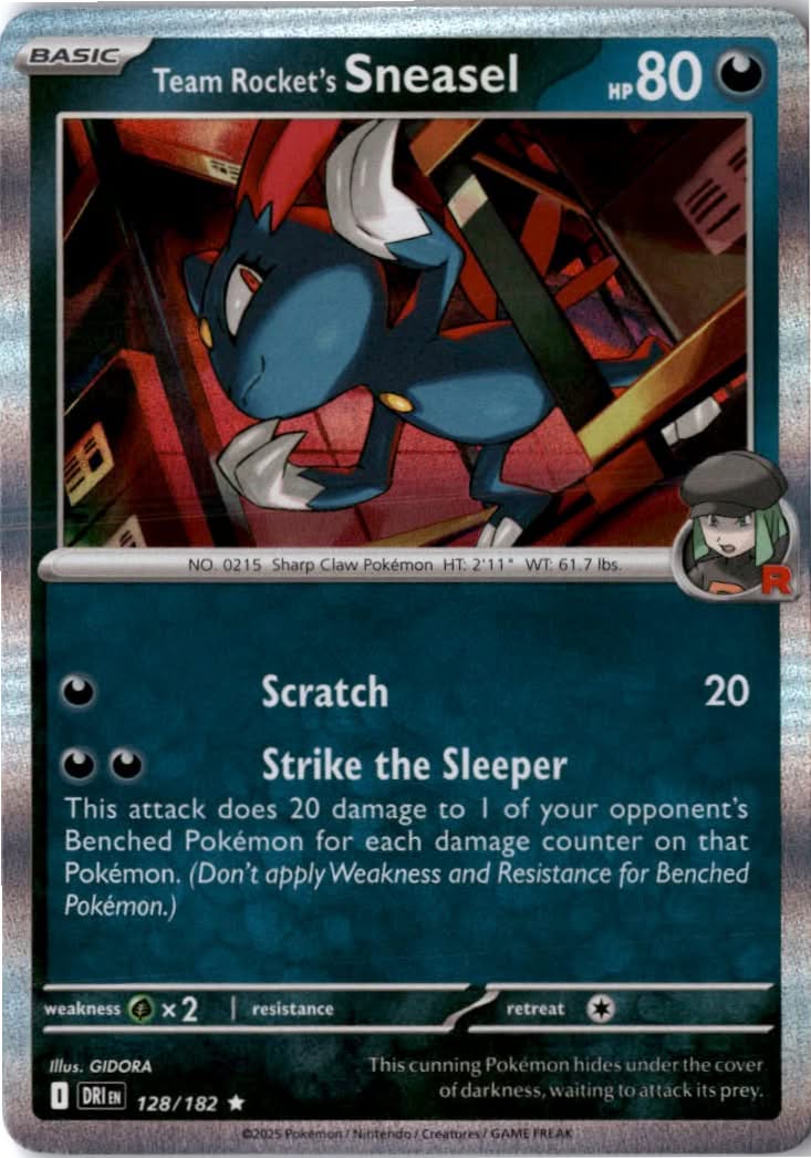 Team Rocket's Sneasel #128/182 - Destined Rivals - Pokemon - Rare - Near Mint