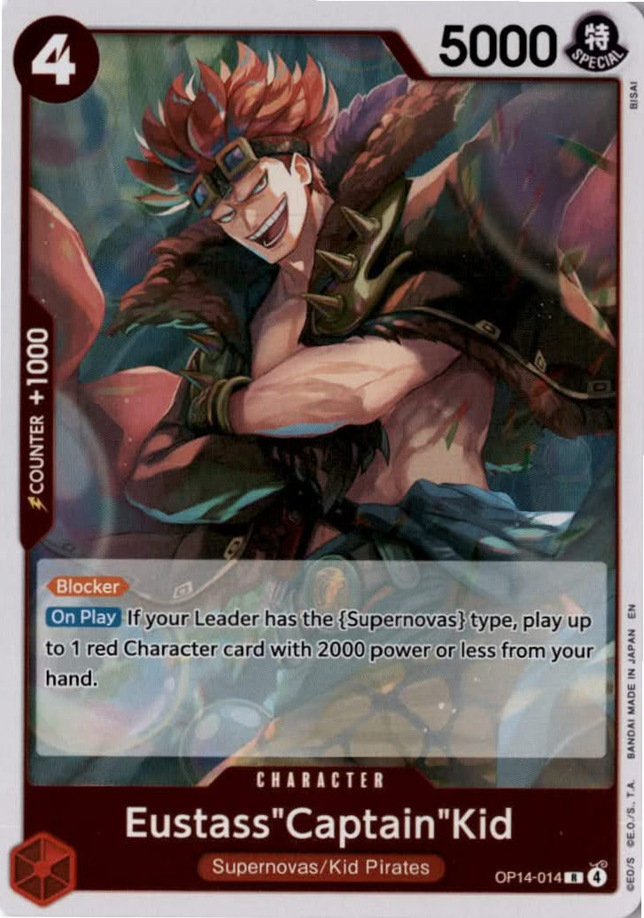 Eustass"Captain"Kid #OP14-014 - The Azure Sea's Seven - One Piece Card Game - Rare - Near Mint