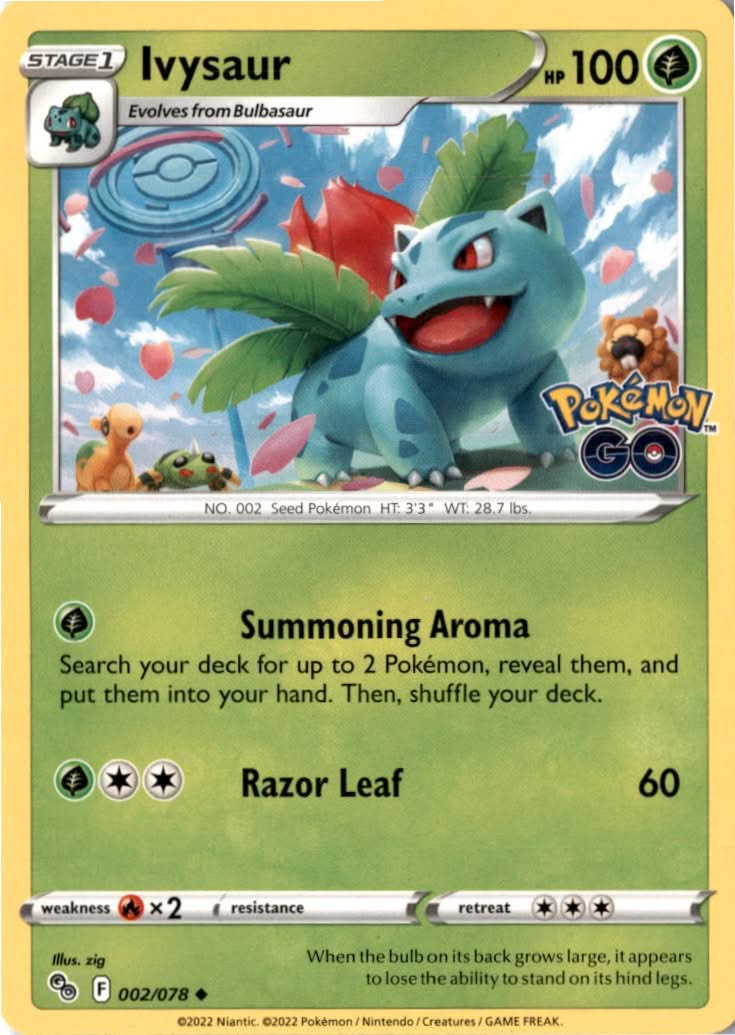 Ivysaur #002/78 - Pokémon GO - Pokemon - Uncommon - Near Mint