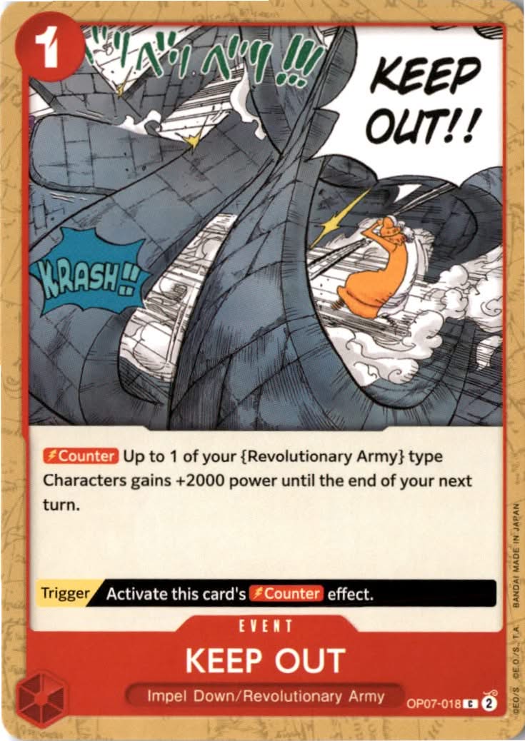 Keep Out #OP07-018 - 500 Years in the Future - One Piece Card Game - Common - Near Mint