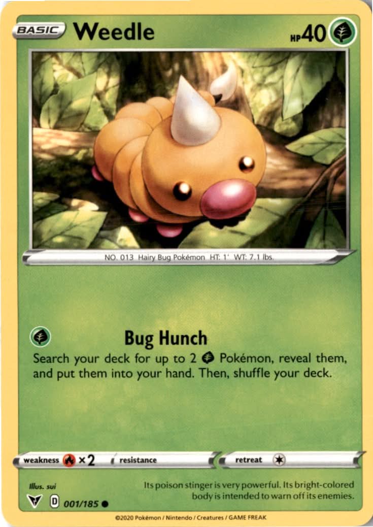 Weedle #1/185 - Vivid Voltage - Pokemon - Common - Near Mint