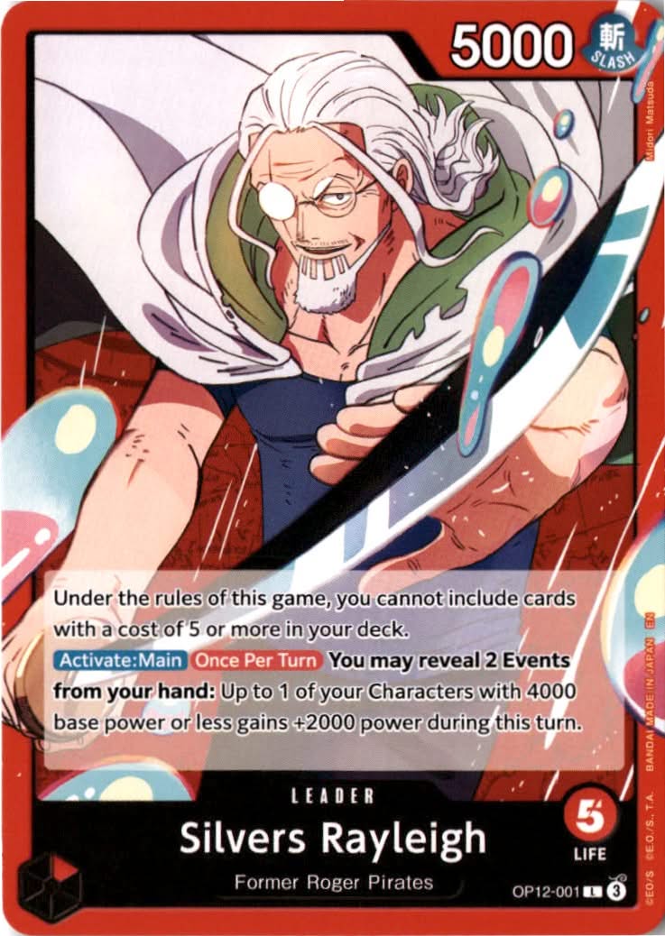 Silvers Rayleigh #OP12-001 - Legacy of the Master - One Piece Card Game - Leader - Near Mint