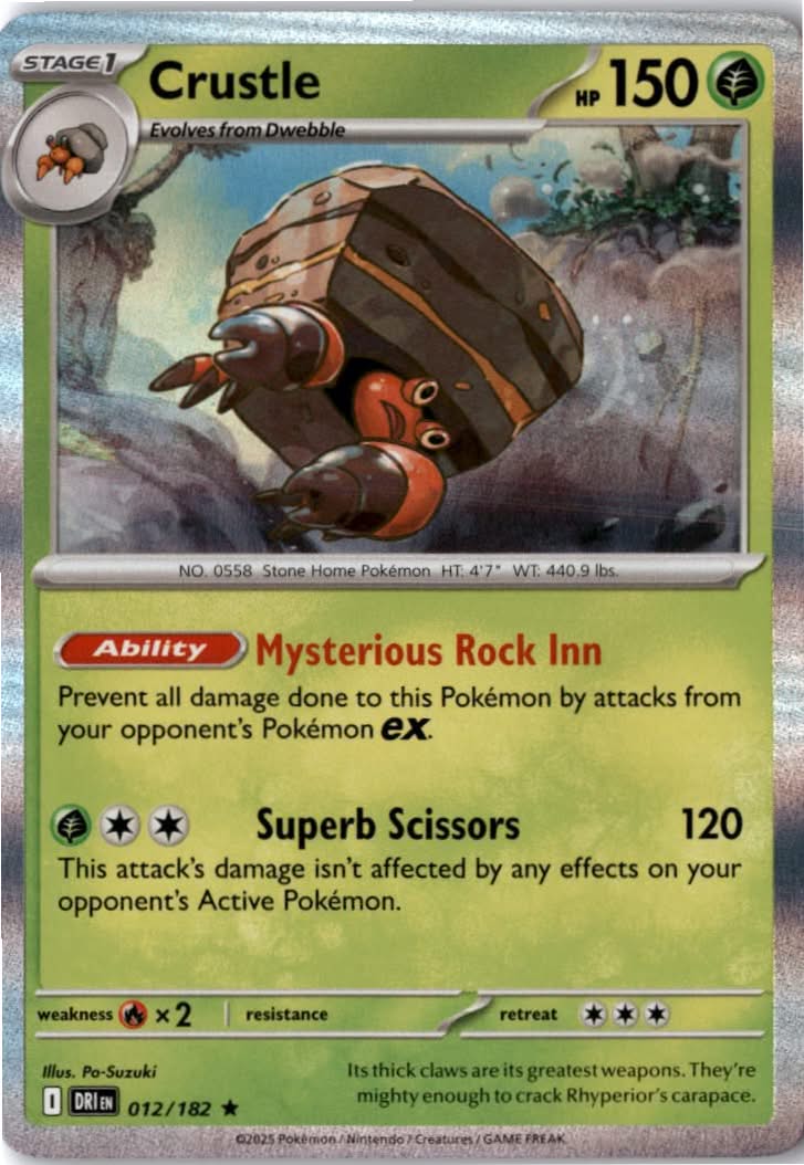 Crustle #012/182 - Destined Rivals - Pokemon - Rare - Near Mint