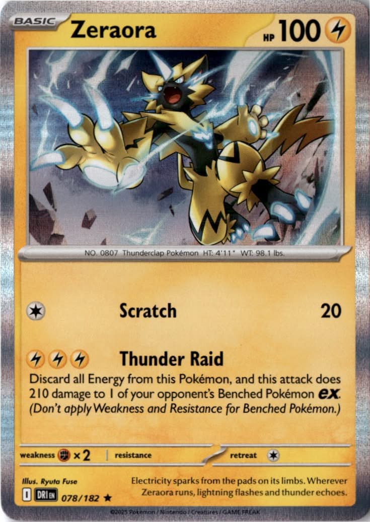 Zeraora #078/182 - Destined Rivals - Pokemon - Rare - Near Mint