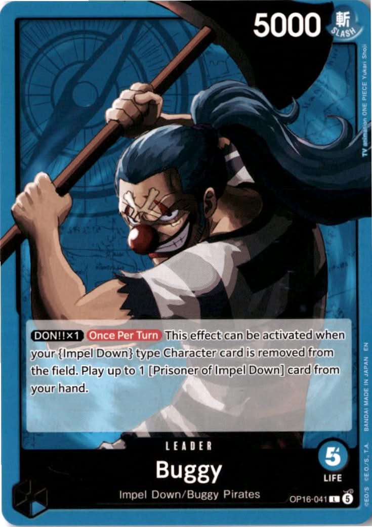 Buggy #OP16-041 - The Time of Battle - One Piece Card Game - Leader - Near Mint