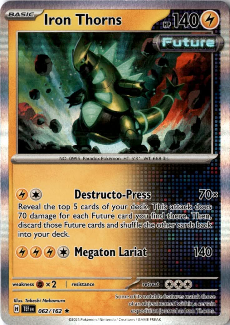 Iron Thorns #062/162 - Temporal Forces - Pokemon - Rare - Near Mint