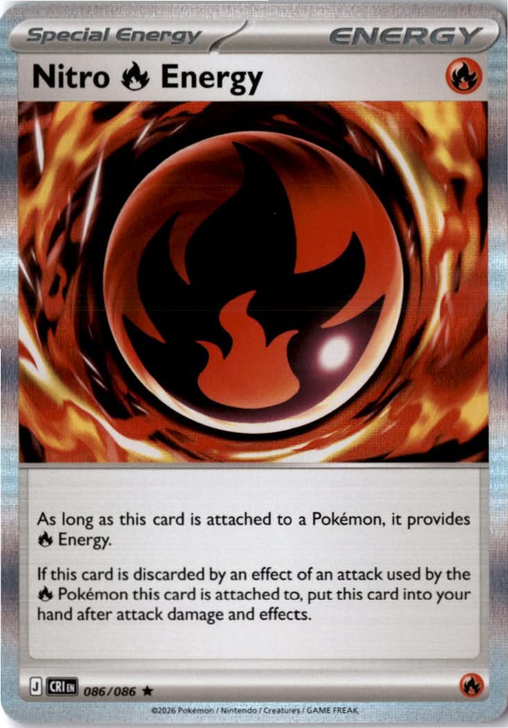 Nitro Fire Energy #086/86 - Chaos Rising - Pokemon - Rare - Near Mint