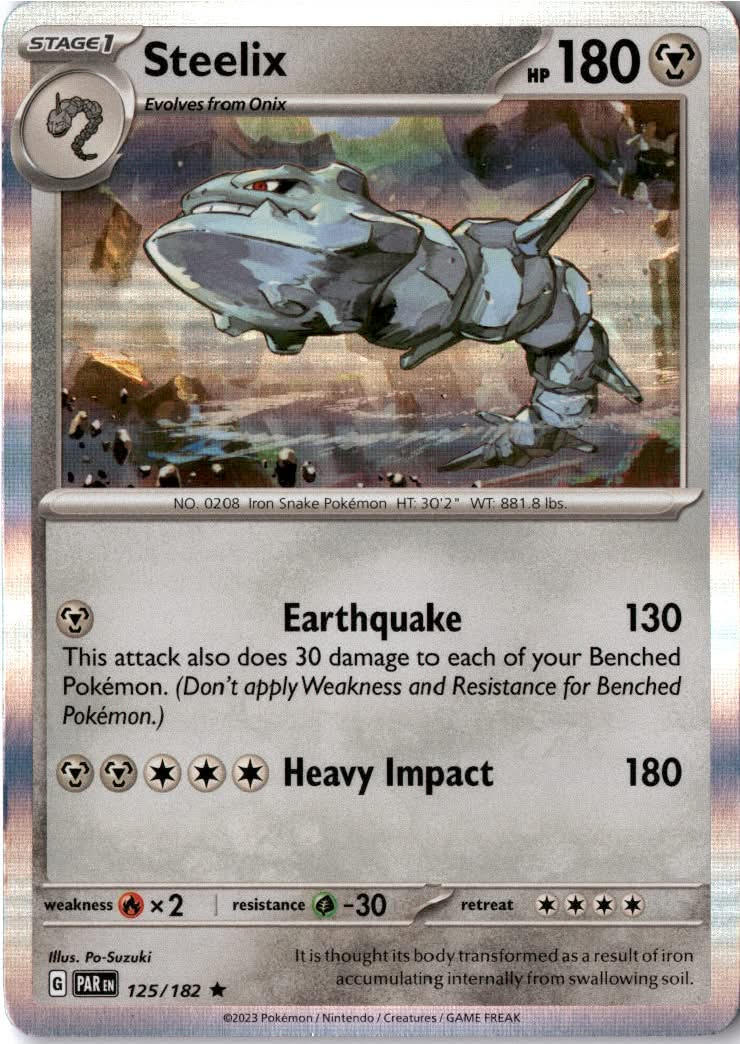 Steelix #125/182 - Paradox Rift - Pokemon - Rare - Near Mint