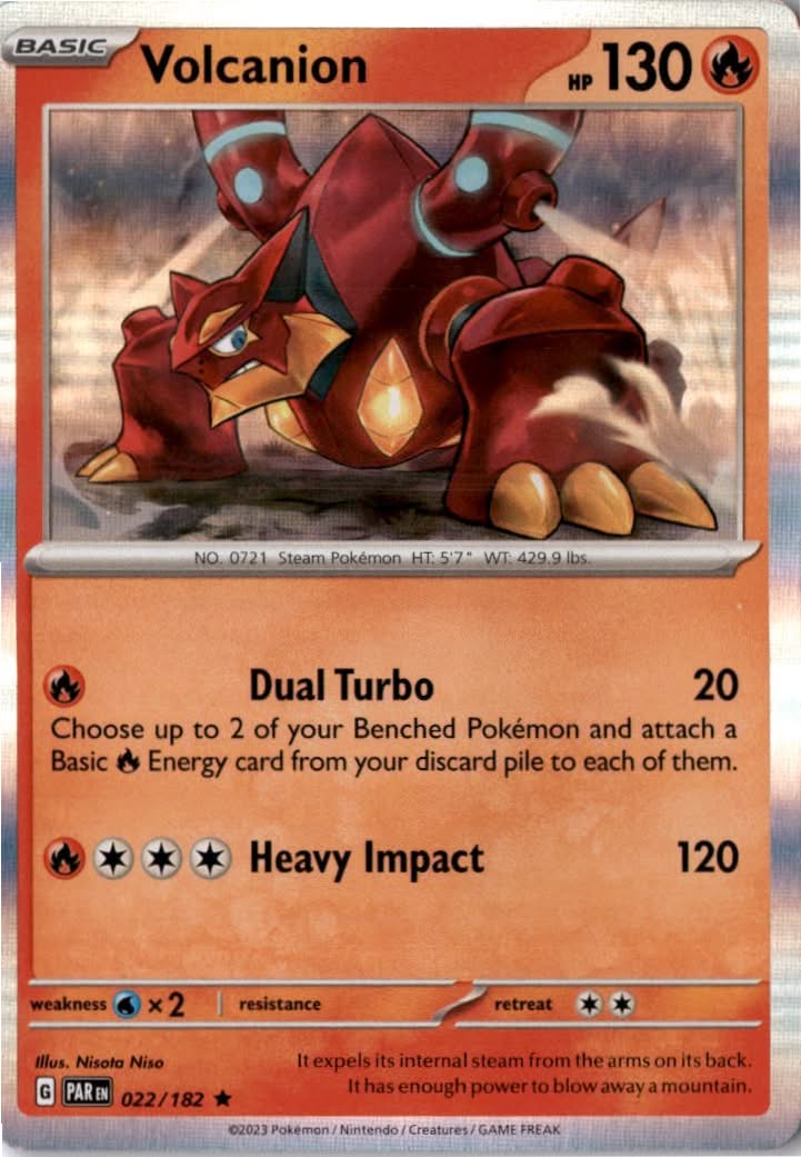Volcanion #022/182 - Paradox Rift - Pokemon - Rare - Near Mint