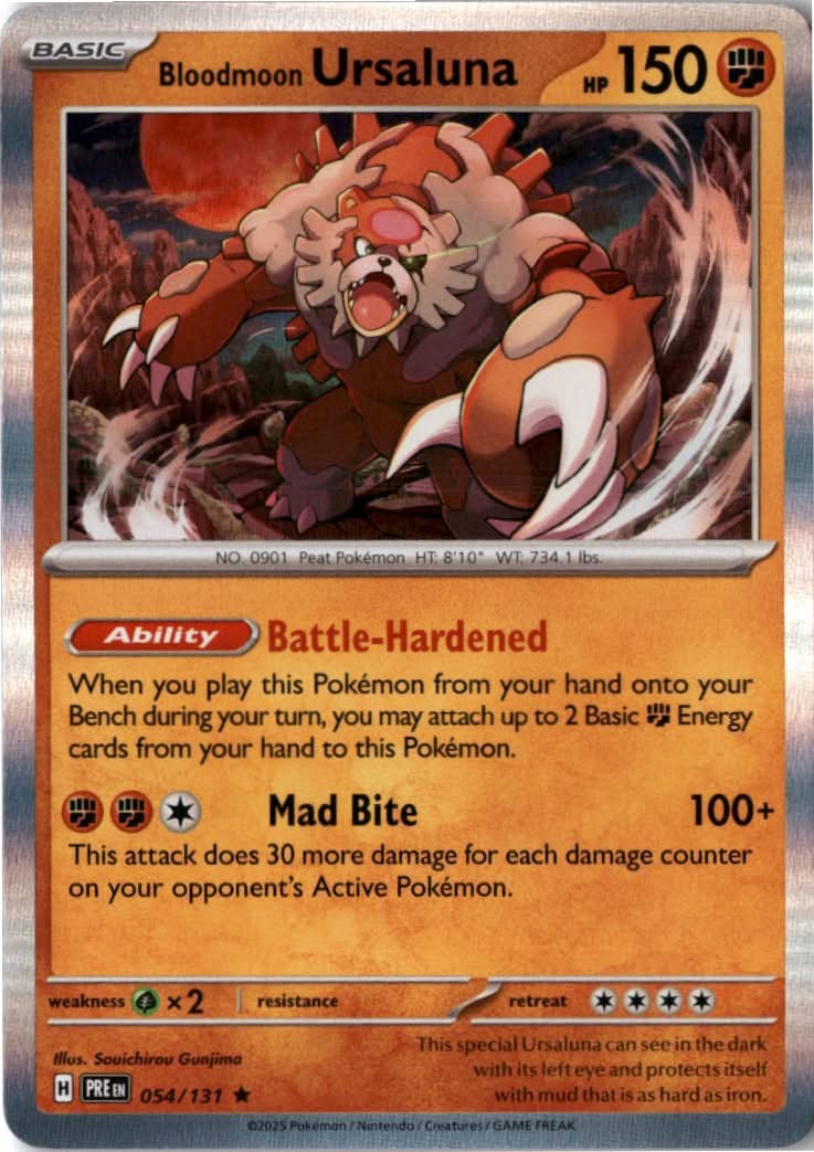 Bloodmoon Ursaluna #054/131 - Prismatic Evolutions - Pokemon - Rare - Near Mint