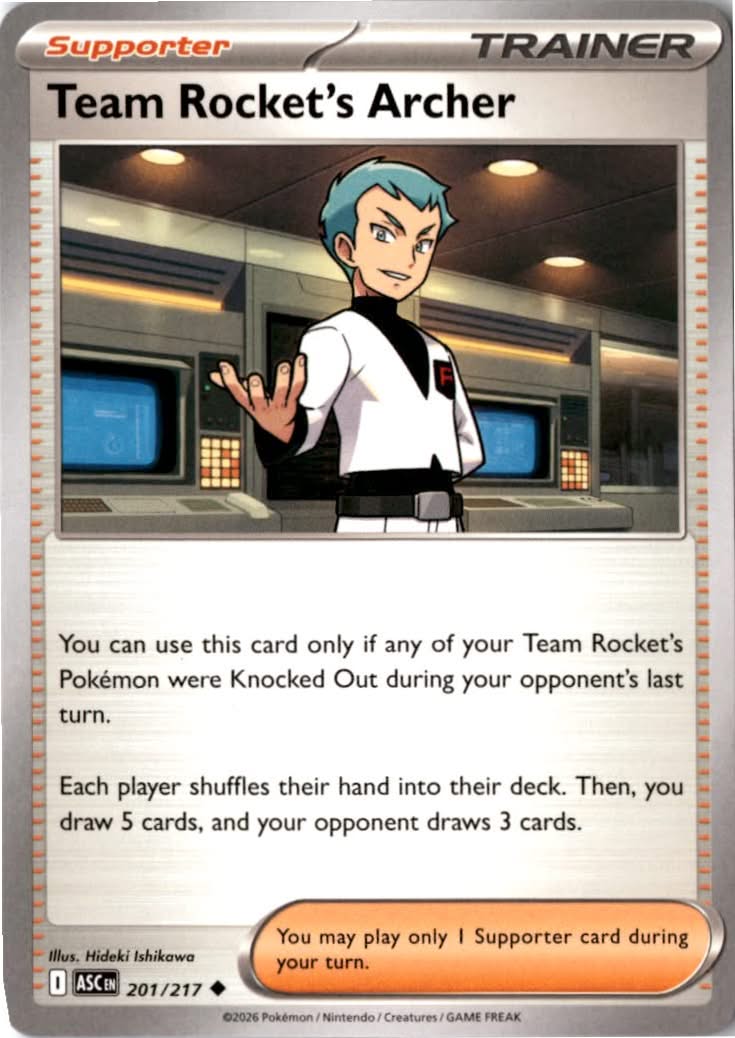 Team Rocket's Archer #201/217 - Ascended Heroes - Pokemon - Uncommon - Near Mint
