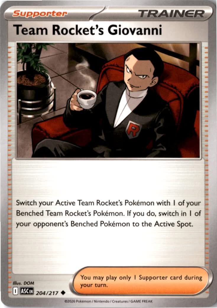 Team Rocket's Giovanni #204/217 - Ascended Heroes - Pokemon - Uncommon - Near Mint