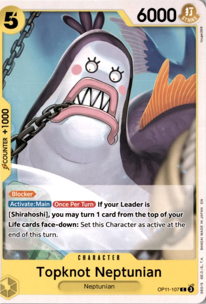 Topknot Neptunian #OP11-107 - A Fist of Divine Speed - One Piece Card Game - Common - Near Mint