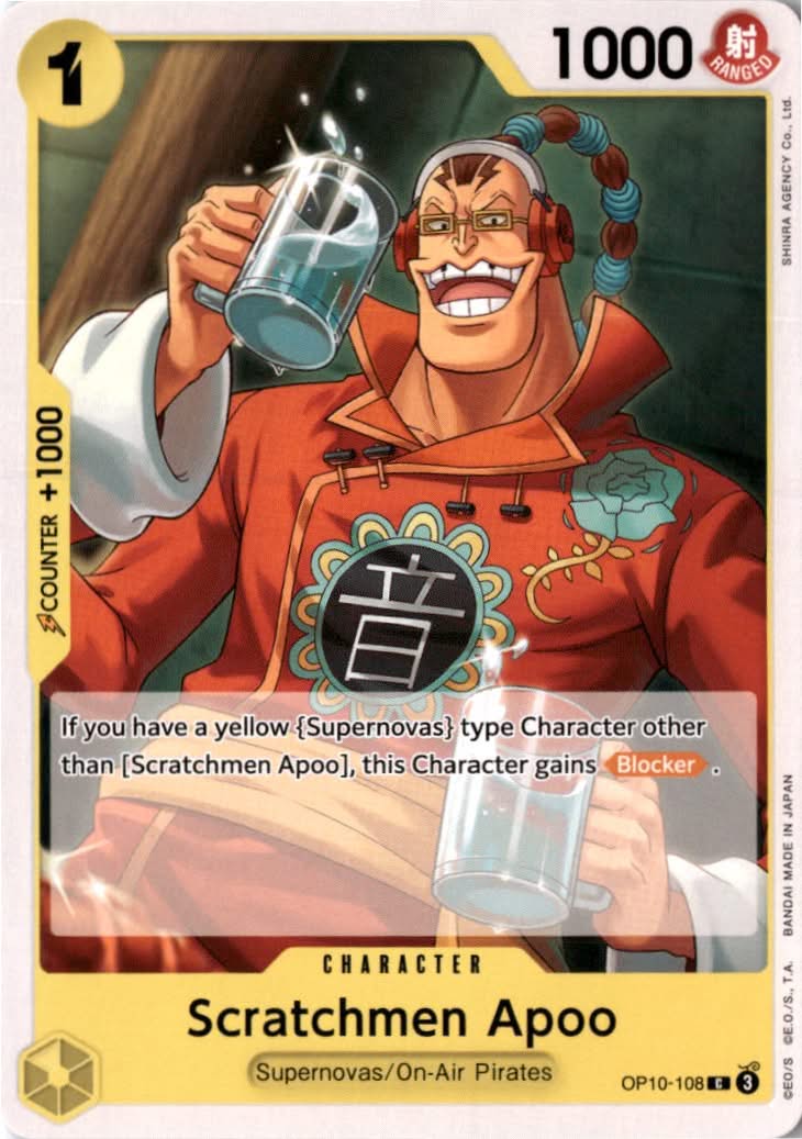 Scratchmen Apoo #OP10-108 - Royal Blood - One Piece Card Game - Common - Near Mint